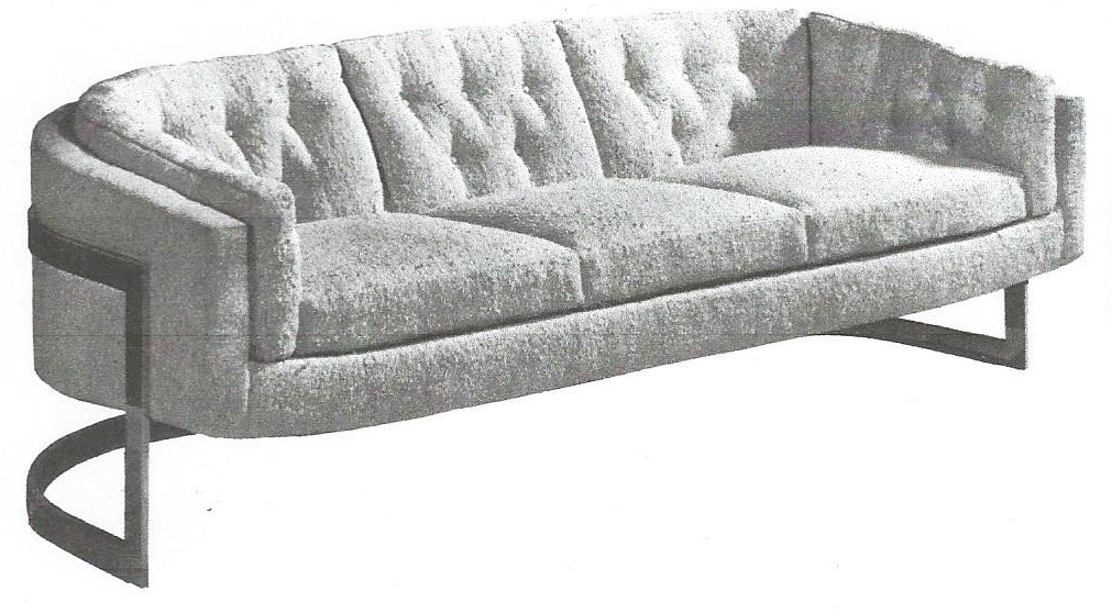 Round Back Sofa Three Cushion